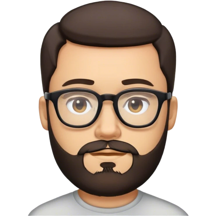 short dark hair glasses & beard emoji