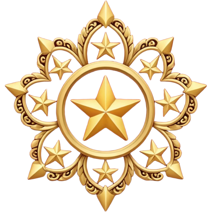 red 5 stars crest emoji