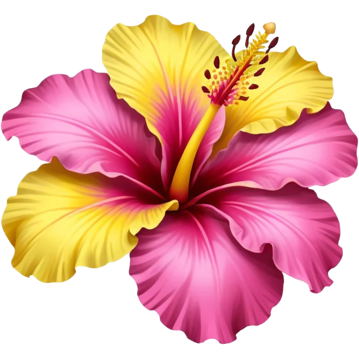 yellow and pink hibiscus flower emoji