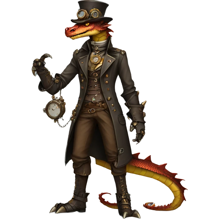 Steampunk Dragon full body emoji