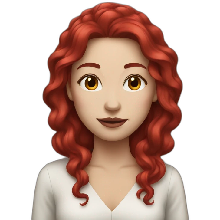woman with long ruby hair and white skin emoji