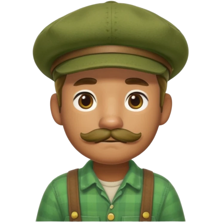 Animal crossing character, famer with a beret and a mustache  emoji