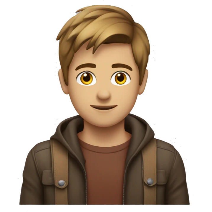 garçon de 18an avec de cheuvex lisse brun et long emoji