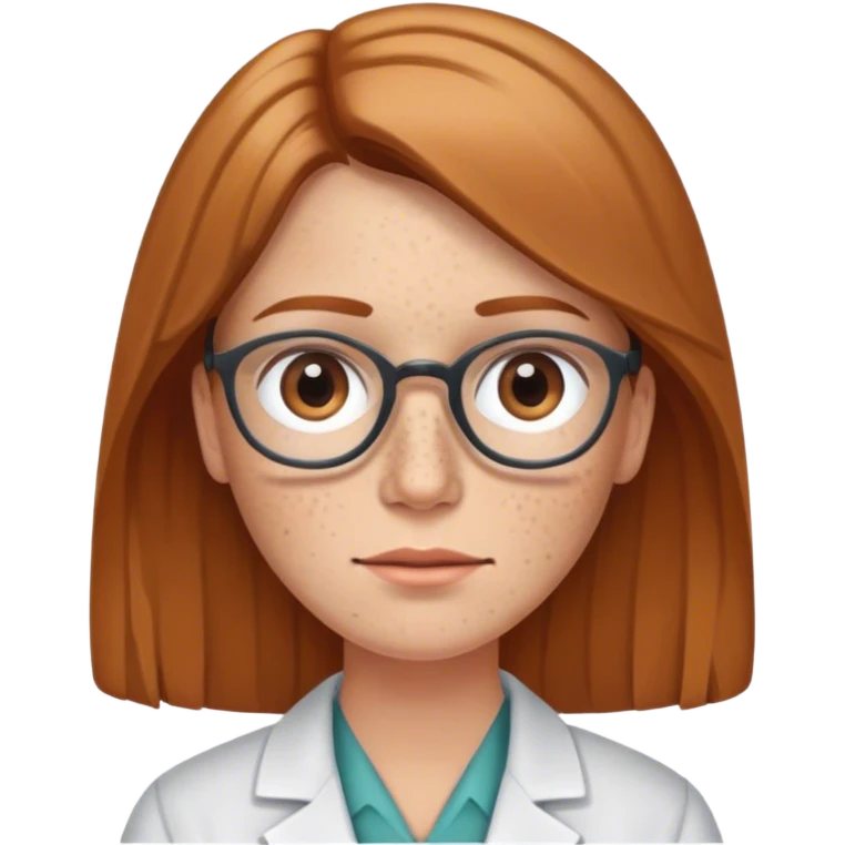 Freckled, psychiatrist, light brown straight hair emoji