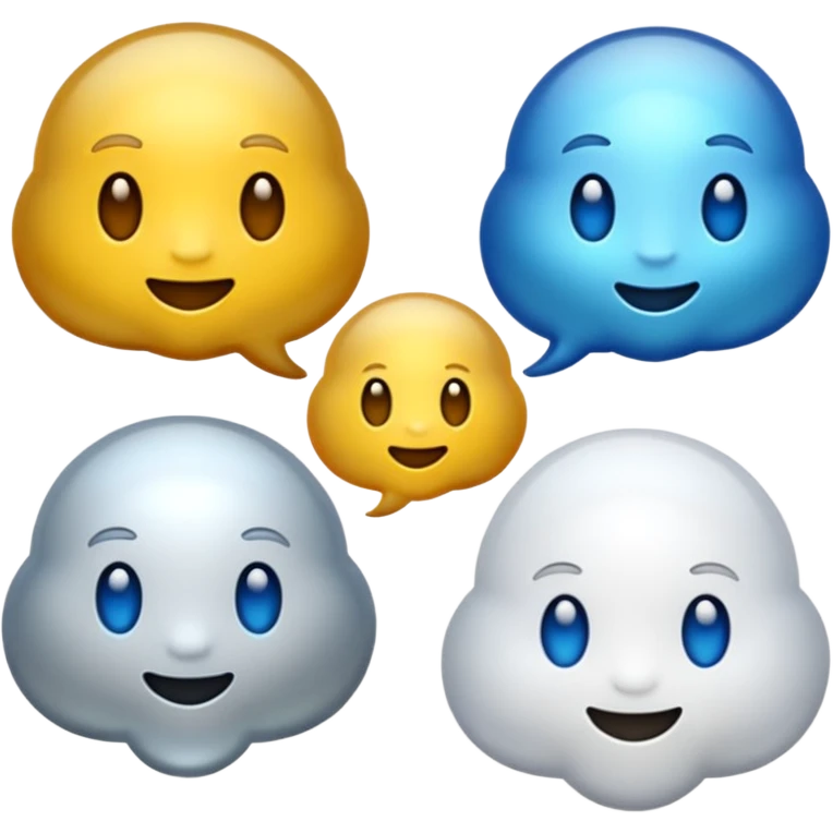 emoji chat burbulas juodai baltas su mettalic efektu emoji