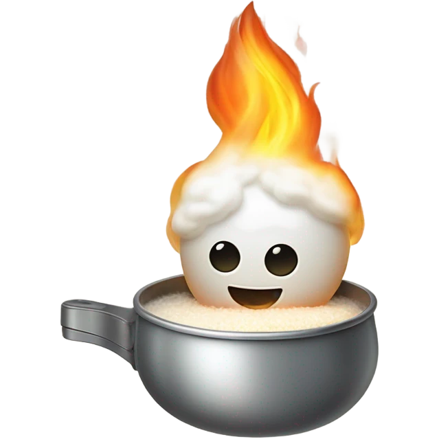 Smoking sugar on a spoon with lighter emoji