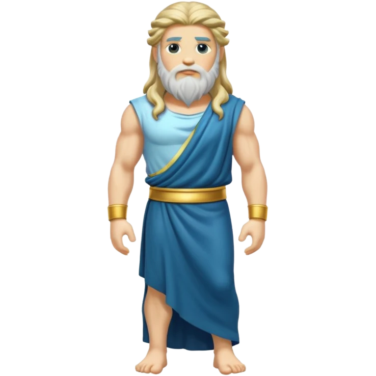 Zeus, whole body, long hair, lightinings, leaning against emoji
