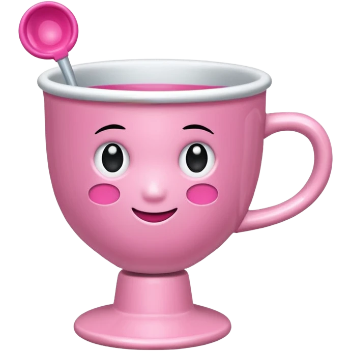 Hellrosa standlay Cup mit pinkem ,,L“ Anhänger emoji