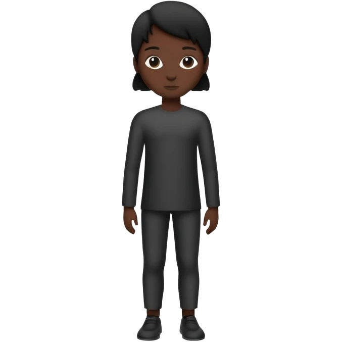Minimalistic flat vector icon, iOS style, thin black outline on white background. Person silhouette. Black, completely monochrome, matte.  emoji