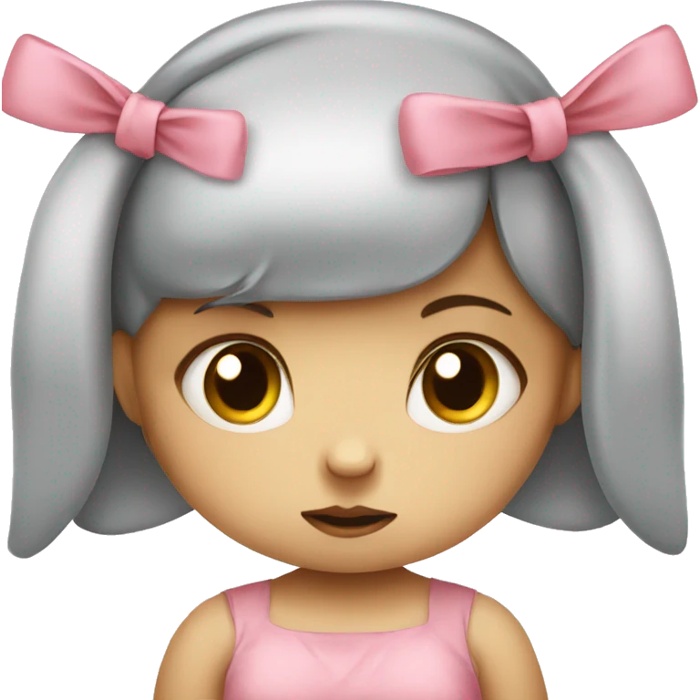  baby girl rabbit sad big eyes with a head bow emoji