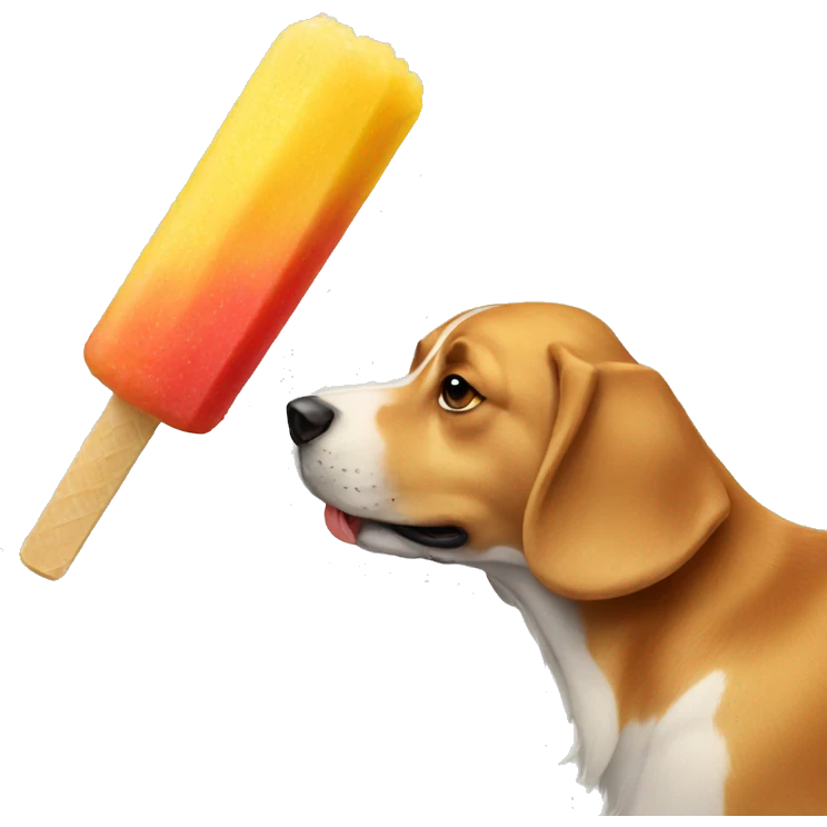 Dog eating a icepop emoji
