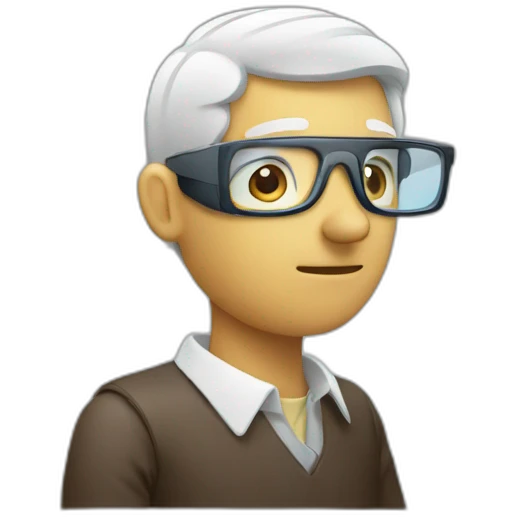 man watching analytics emoji