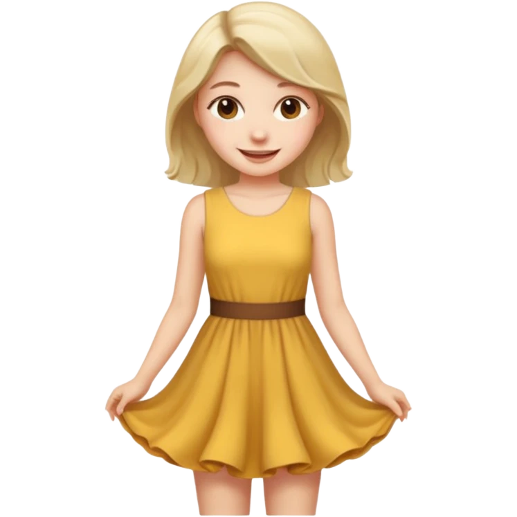 A girl is very short dress and she is realistic to emoji