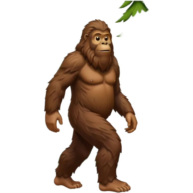 bigfoot, walking through forest emoji