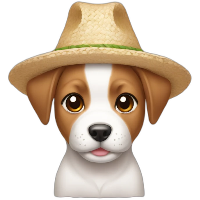 rice hat puppy emoji