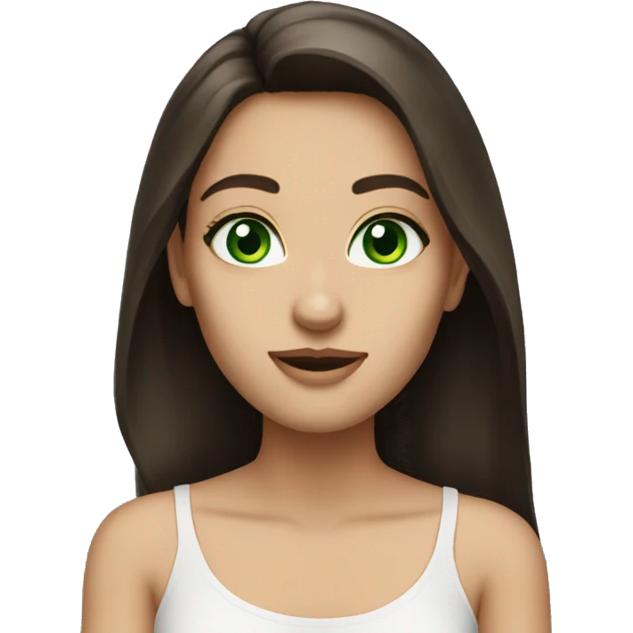 Brunette wir green eyes  emoji
