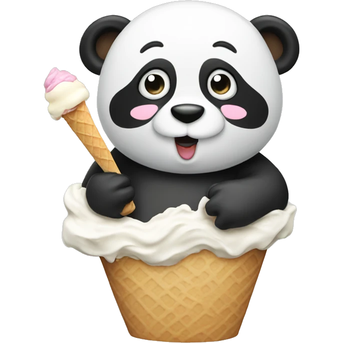 Panda eating ice cream emoji