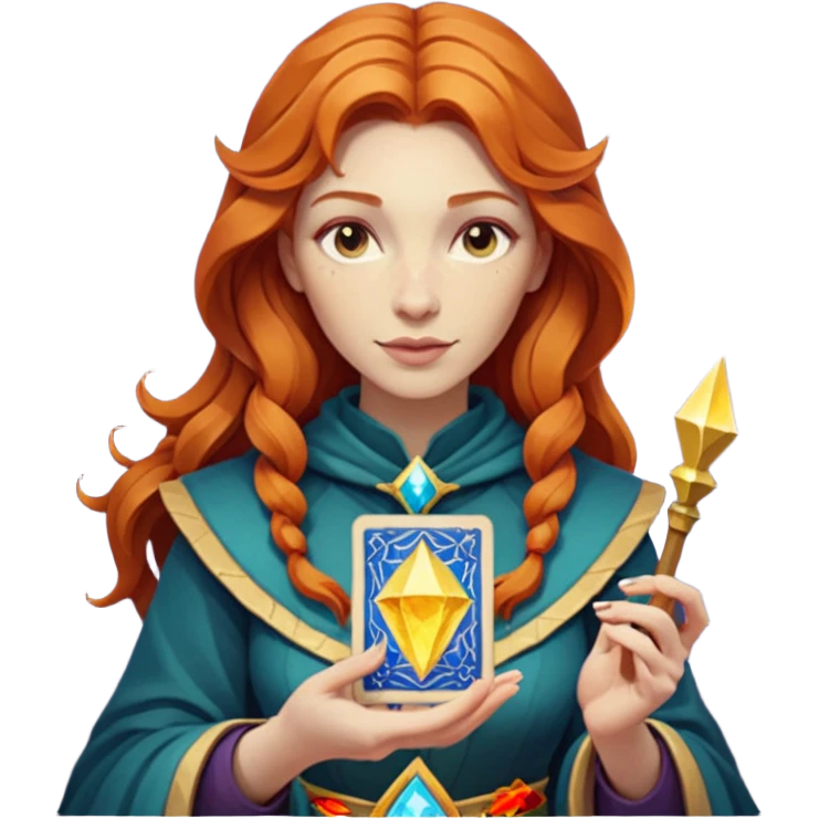 fantasy magic tarot card low poly ginger emoji