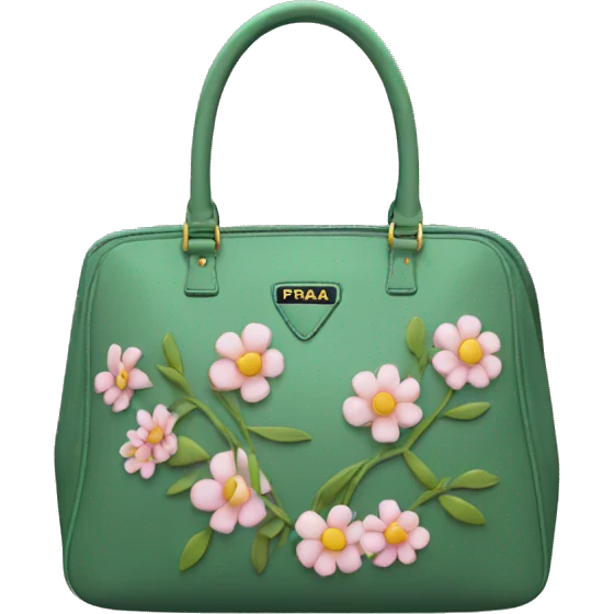 Prada bag with cute flowers  emoji