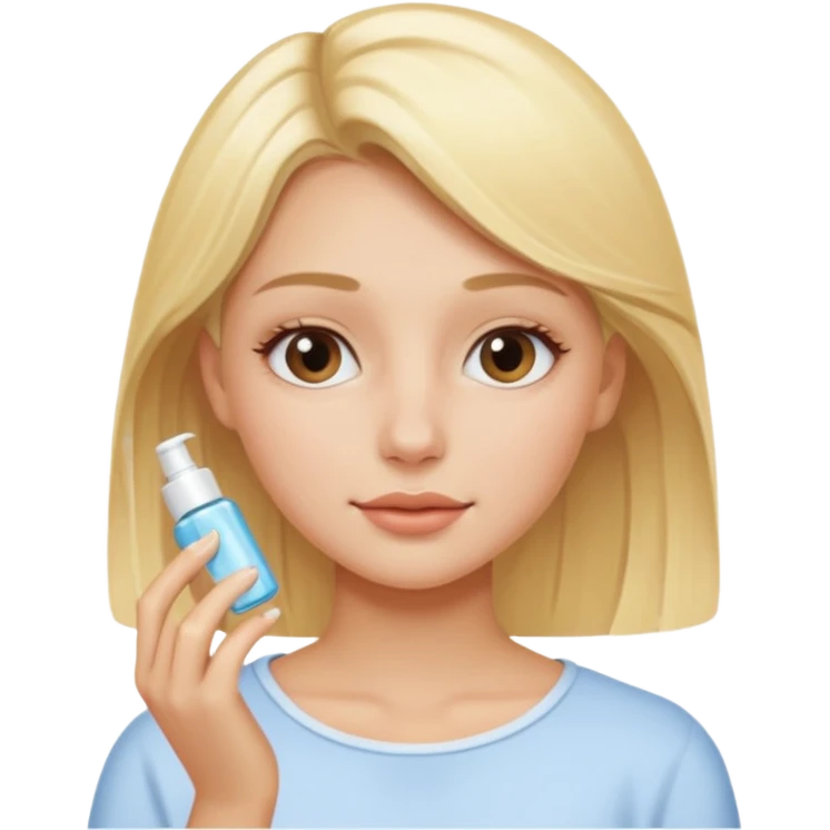 haz una chica rubia haciendose su skincare emoji