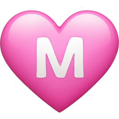 Pink heart wish initial M in it  emoji