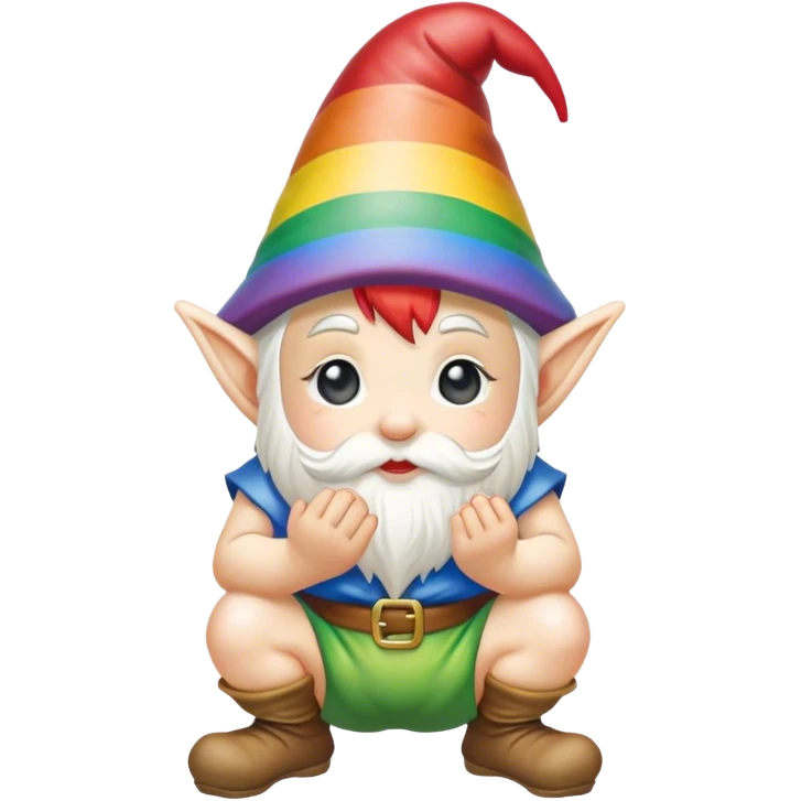 rainbow gnome-squatting emoji