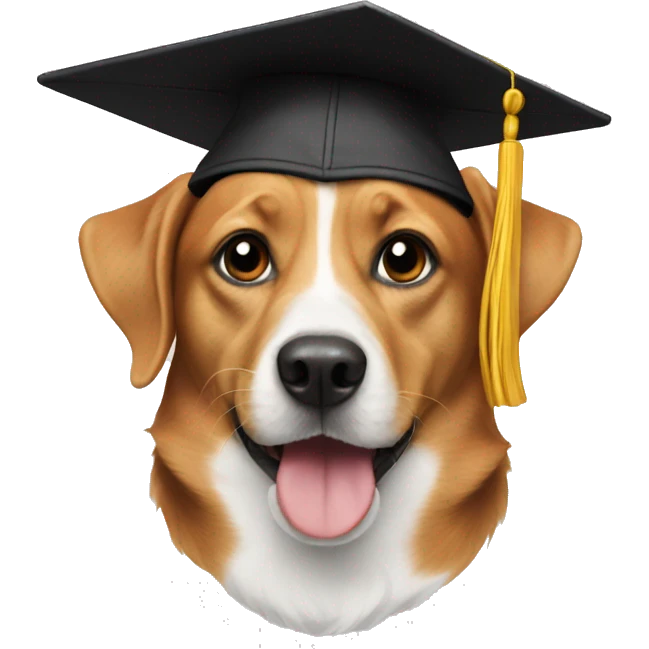 dog graduation cap emoji