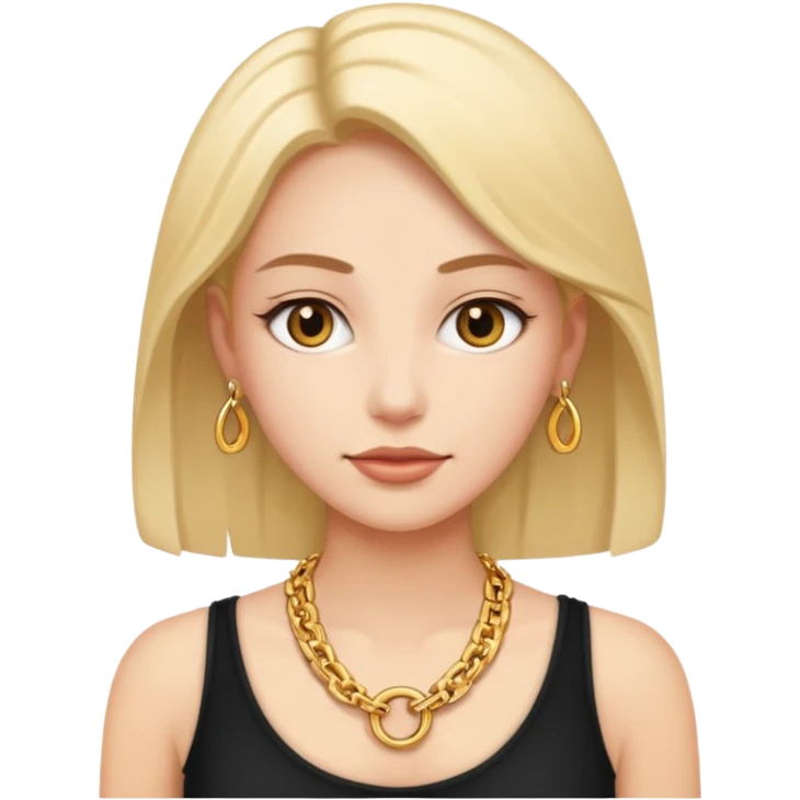 woman wearing a gold chain necklace emoji