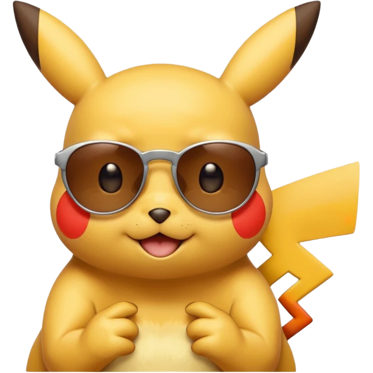 Pikachu qui enlève ses lunettes de soleil et fait un clin d'œil emoji