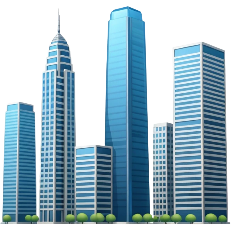 generate a realistic skyscraper and several smaller ones nearby emoji