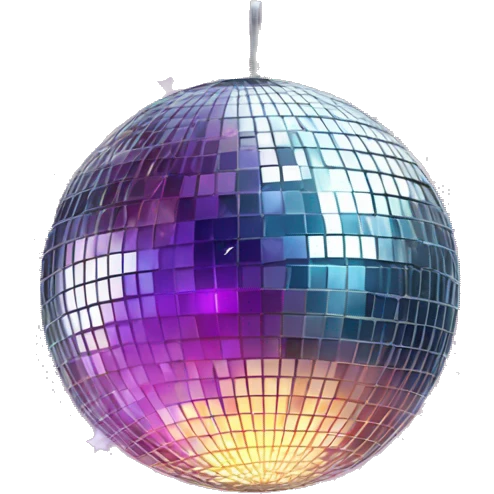 Disco ball with twinkle stars emoji