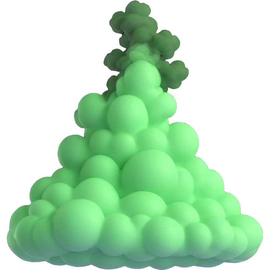 rising cloud of green smoke after explosion emoji