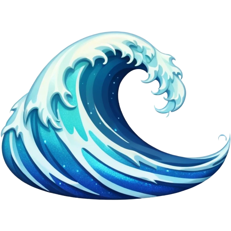 glitter wave ocean surf cian emoji
