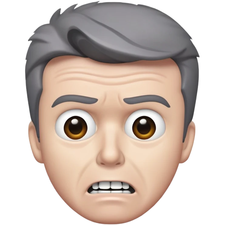 Very Wide Rick Astley with a kinda worried face but his upper teeth are sticking out and he is gray and you could barely see parts of him emoji