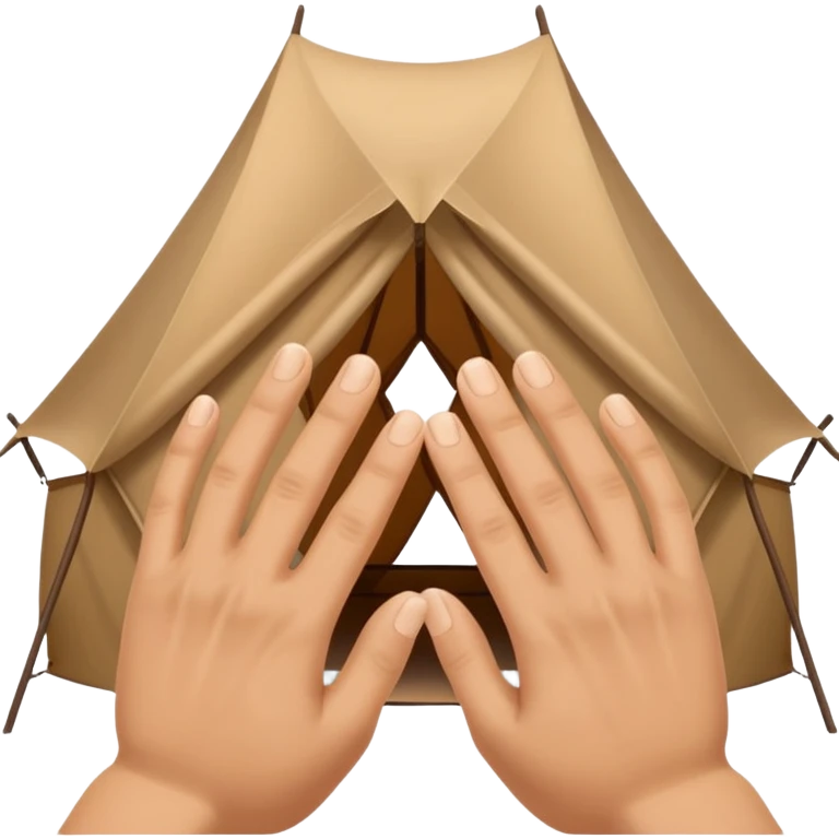 Two hands making a tent shape emoji