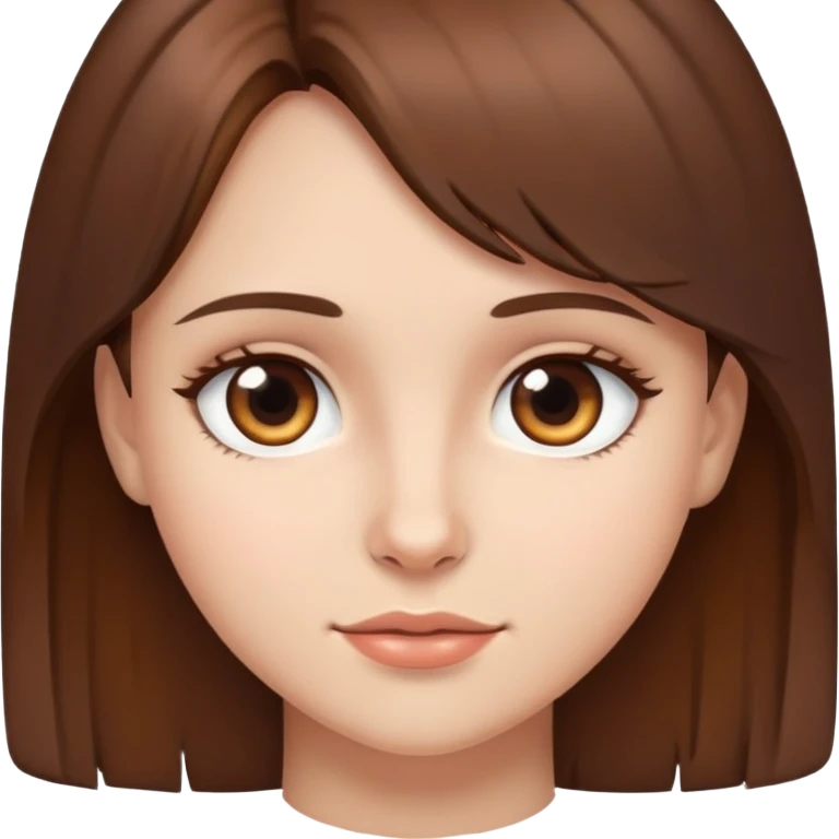 brown haired girl with brown eyes  emoji