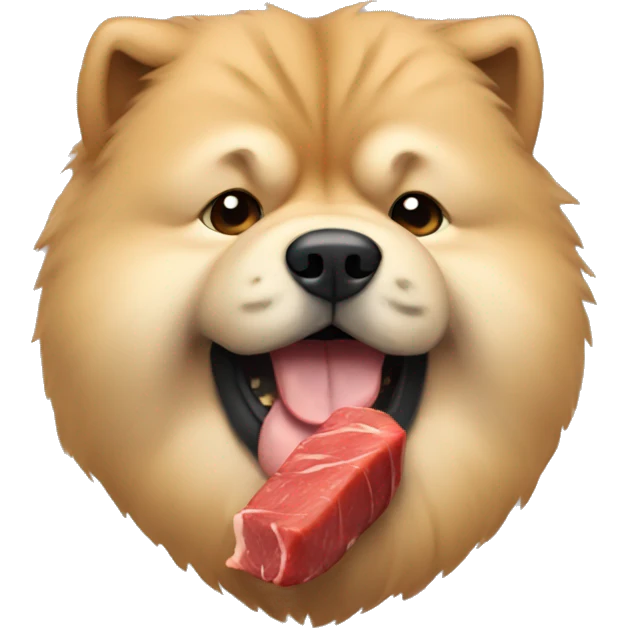 chow chow eating meat  emoji