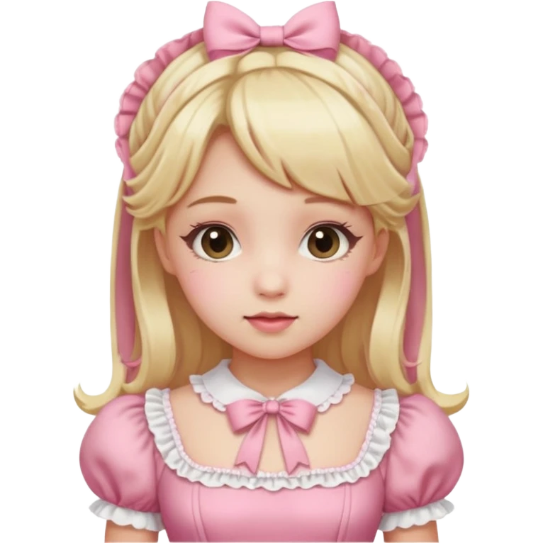 Pink Lolita with blonde hair emoji