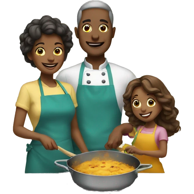 family cooking together emoji