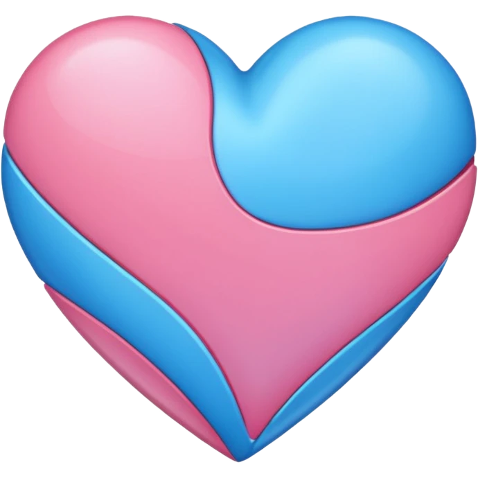 Corazón con color azul y rosado mezclados  emoji
