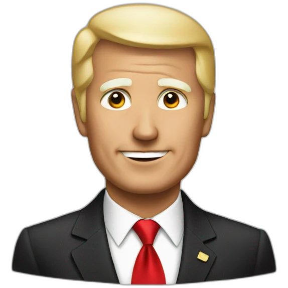President with red button emoji
