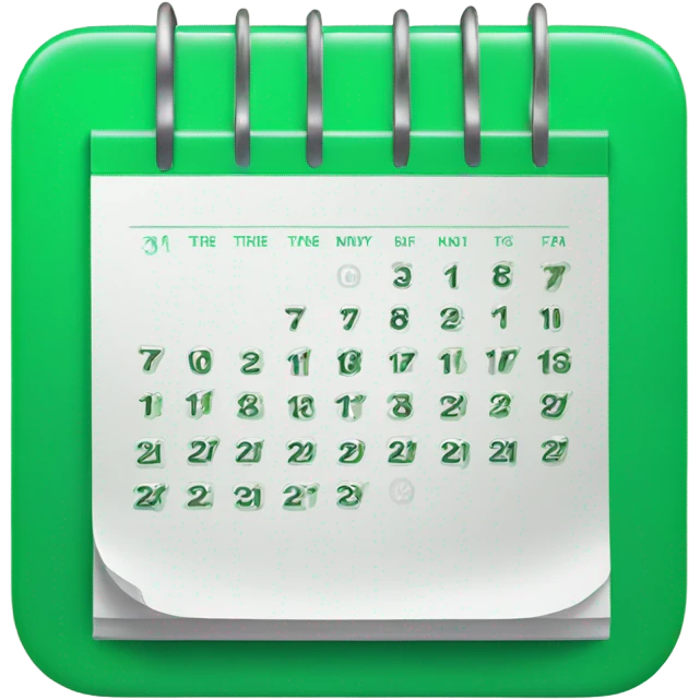 Green table calendar emoji