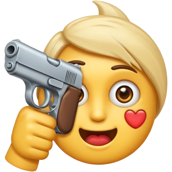 Un emoji normal que se muerde el labio, tiene los ojos cerrados y se apunta al brazo con la mano en forma de pistola emoji