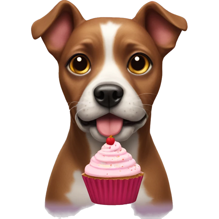 Dog with a cupcake emoji