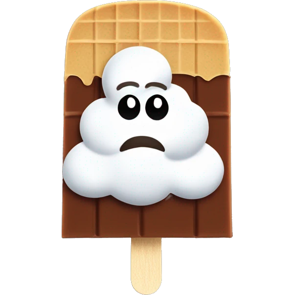 Chocolate ice cream bar on popsicle stick emoji