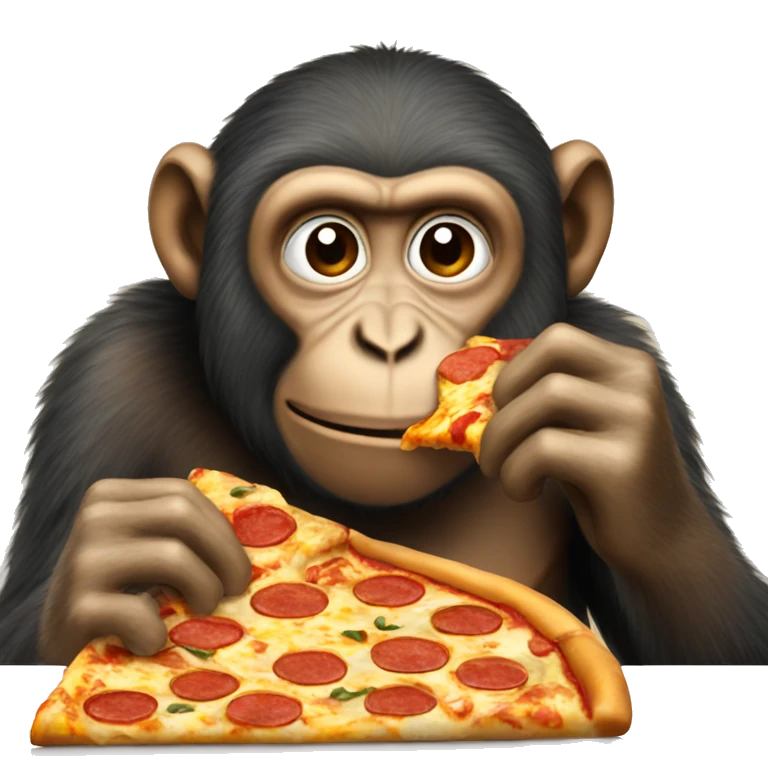 Monkey eating pizza emoji