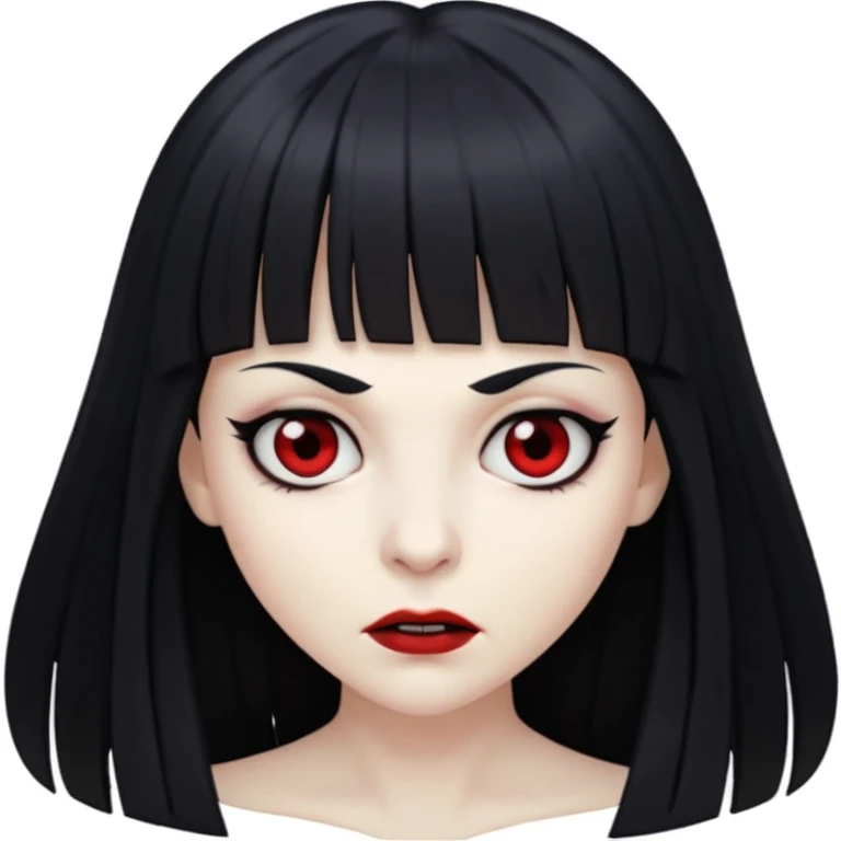 vampire and black hair with bangs emoji