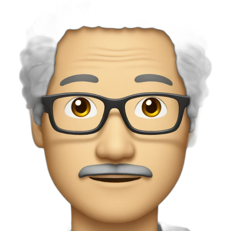 Middle-aged Japanese man with naturally permed glasses emoji