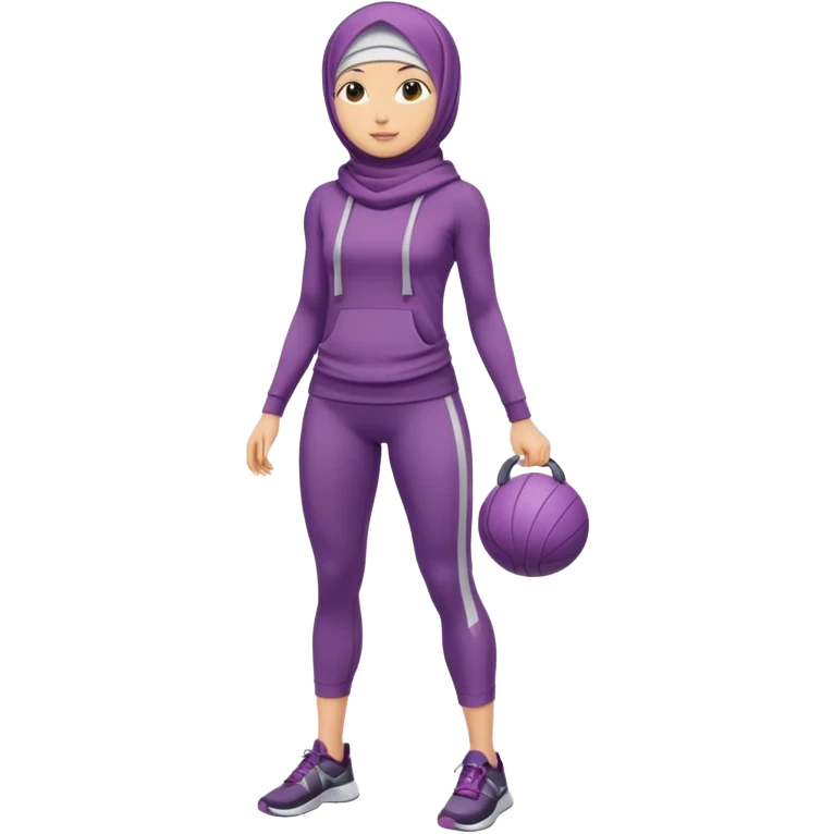 High resolution full body of a girl wearing a hijab and is a fitness trainer emoji