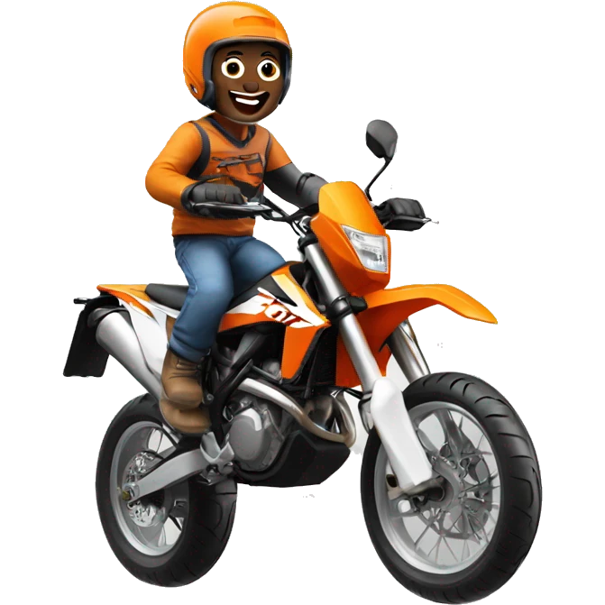 Man doing wheelie on ktm 500  emoji